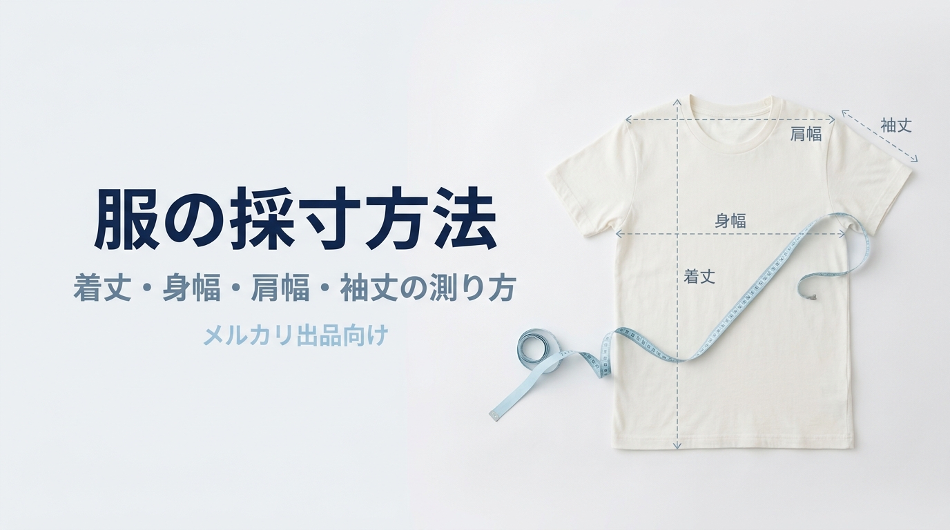 メルカリで服を出品するときの採寸方法｜着丈・身幅・肩幅の測り方と記載例