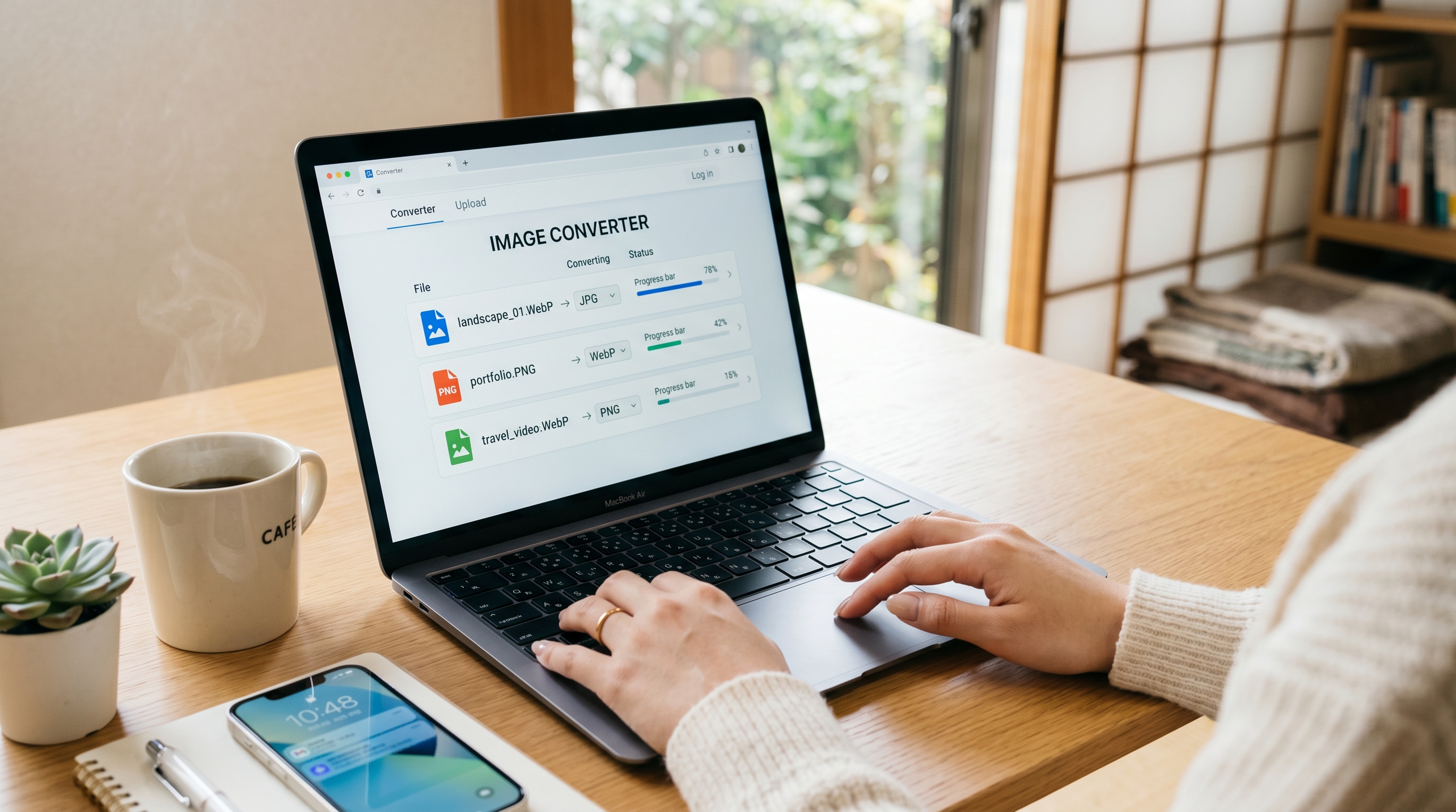画像変換コンバーター！WebP/PNG/JPGを一括変換＆画質比較！