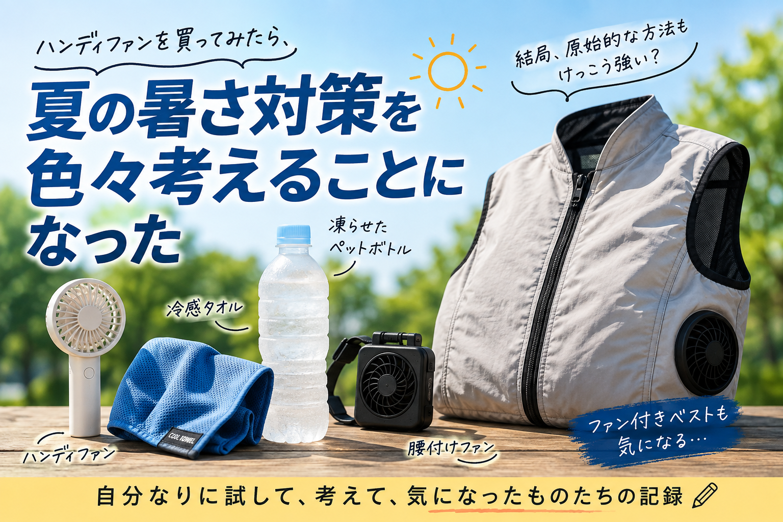 ハンディファンを買ってみたら、夏の暑さ対策について色々考えることになった