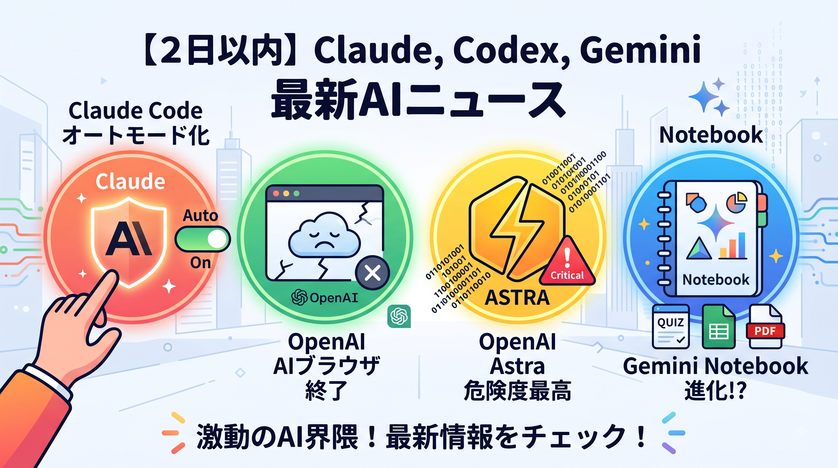 2026年8月9日〜10日のAIニュースまとめ。Claude Codeオートモード標準化など注目4本を解説